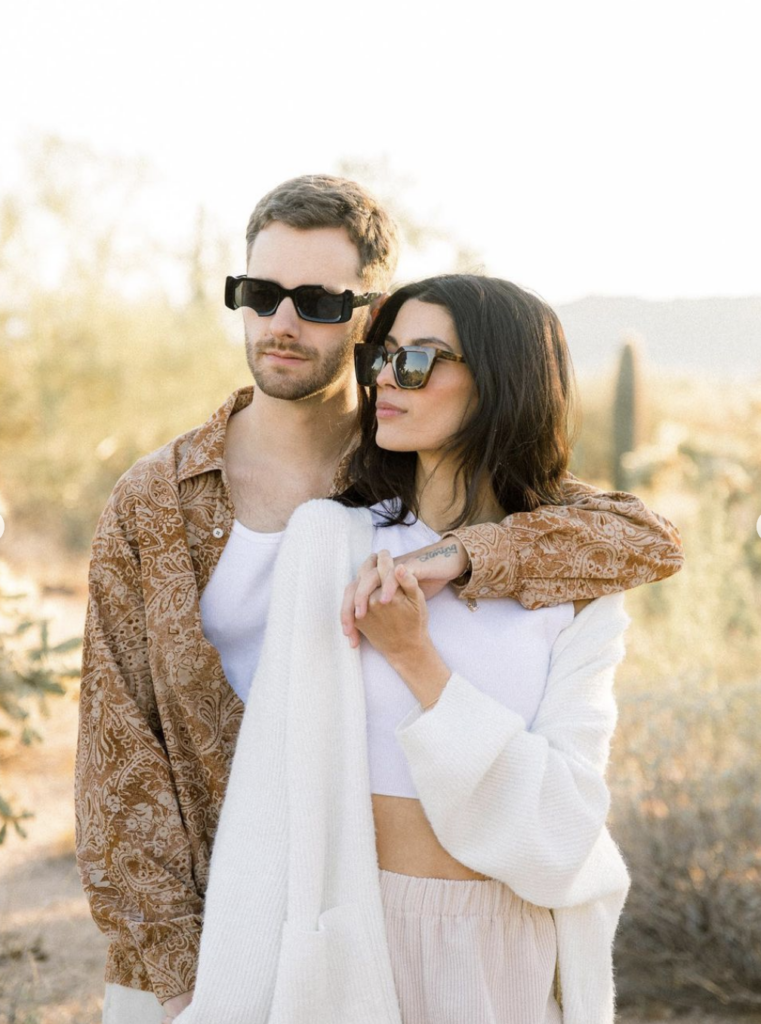 Casual Couple Engagement Photos in the Arizona desert 